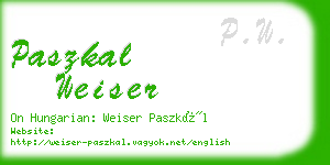 paszkal weiser business card